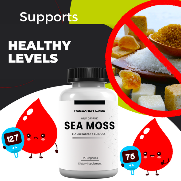 Research Labs 2 For 1 Ad Organic Irish Sea Moss Capsules, Raw Wildcrafted Seamoss Enhanced w/Bladderwrack & Burdock Root 240 Total Pills Antioxidant Powerhouse. Thyroid Support