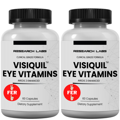 Research Labs Eye Vitamins AREDS 2 Plus Formula 20mg Lutein, 10mg Zeaxanthin, Bilberry, Eyebright, Zinc, ALA, Quercetin