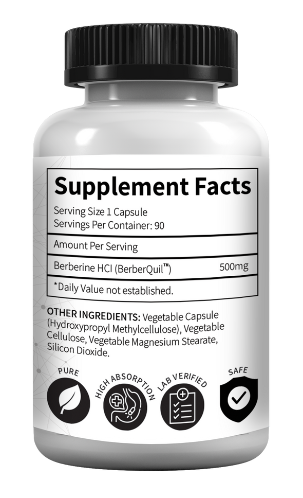 Research Labs 2 Fer 1 Ad - 1500mg Clinical Grade Berberine High Absorption Formula & BerberQuil™ Support. 180 Total Capsules