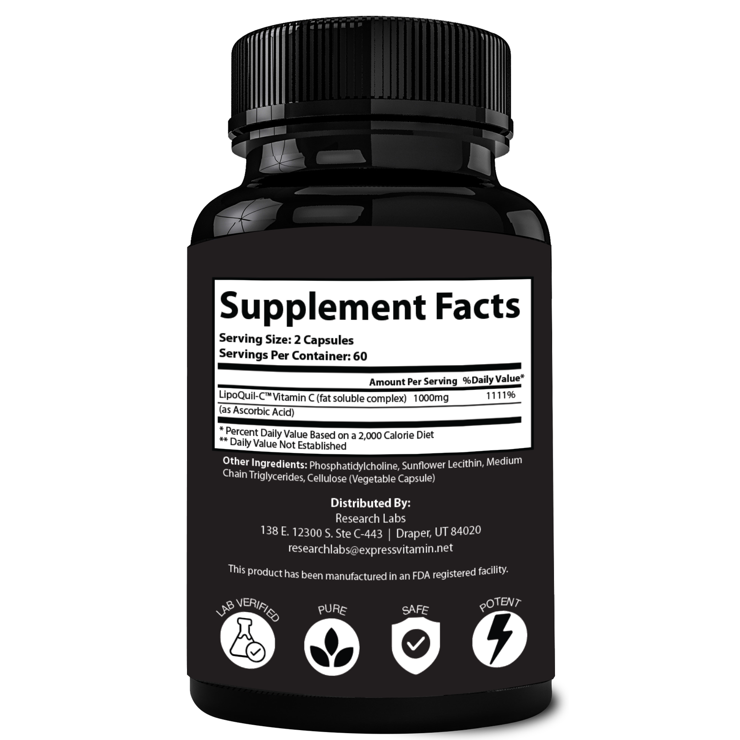 vitamin c lipid soluble Ascorbyl Palmitate, 500 mg, 100 vegetarian capsules Liposomal Vitamin C 1200mg Supplement