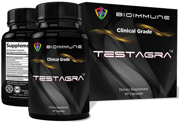 BioImmune TESTAGRA Testosterone Booster for Men. 10X Conentrated - Increase Lean Muscle Energy Drive Strength. Saw Palmetto, Tribulus, Tongkat Ali, Horny Goat Weed, Zinc