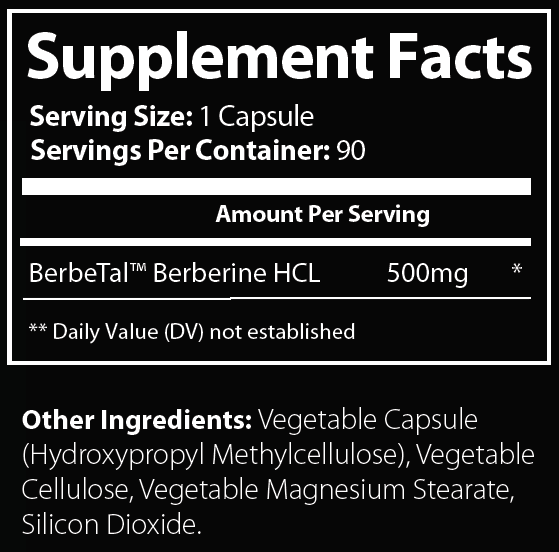 Advanced Bionetix 1500mg Advanced Bioavailability Micronized Berberine Supplement All Natural w/ BerbeTal™ Support. 90 Total Capsules